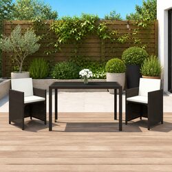 Comfortable 3 Piece Garden Dining Set for Outdoor Use