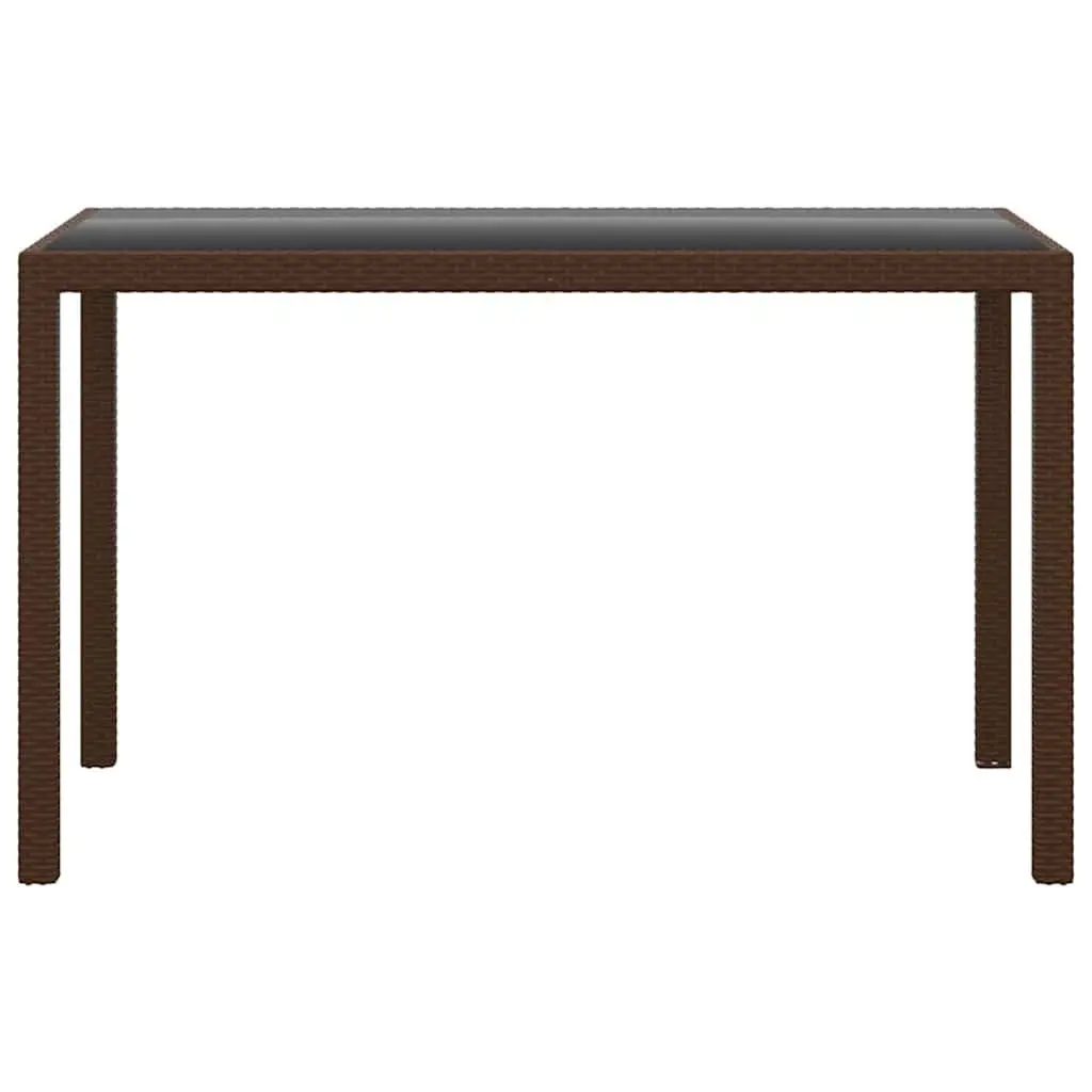 3 Piece Garden Dining Set Outdoor Table Chairs Cushions Brown