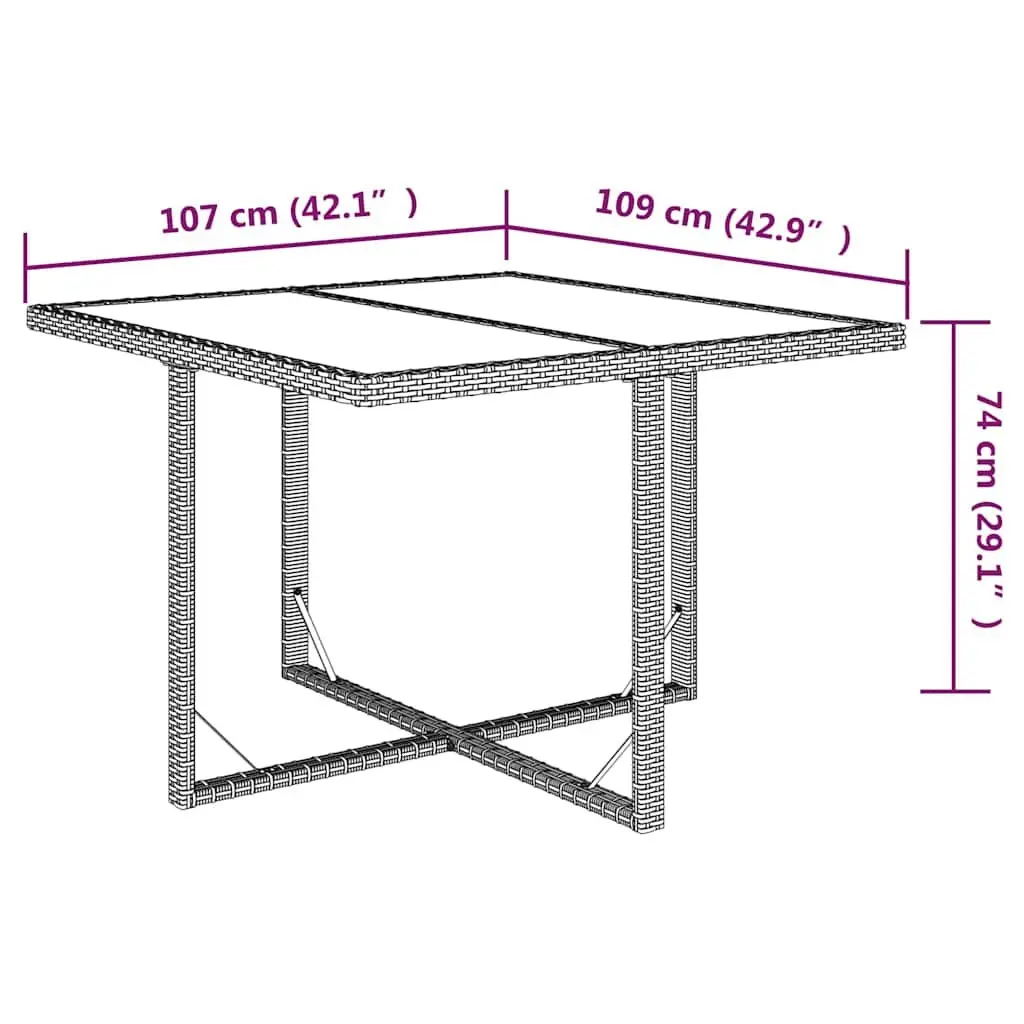 Outdoor Dining Set 5 Piece Cushioned Black Poly Rattan Glass Table