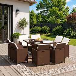 Comfortable and Durable 9 Piece Garden Dining Set