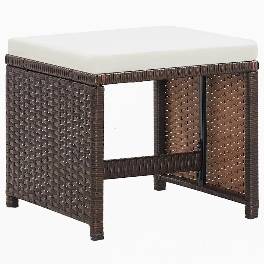 Garden Dining Set 9 Piece Outdoor Dining Furniture PE Rattan Brown