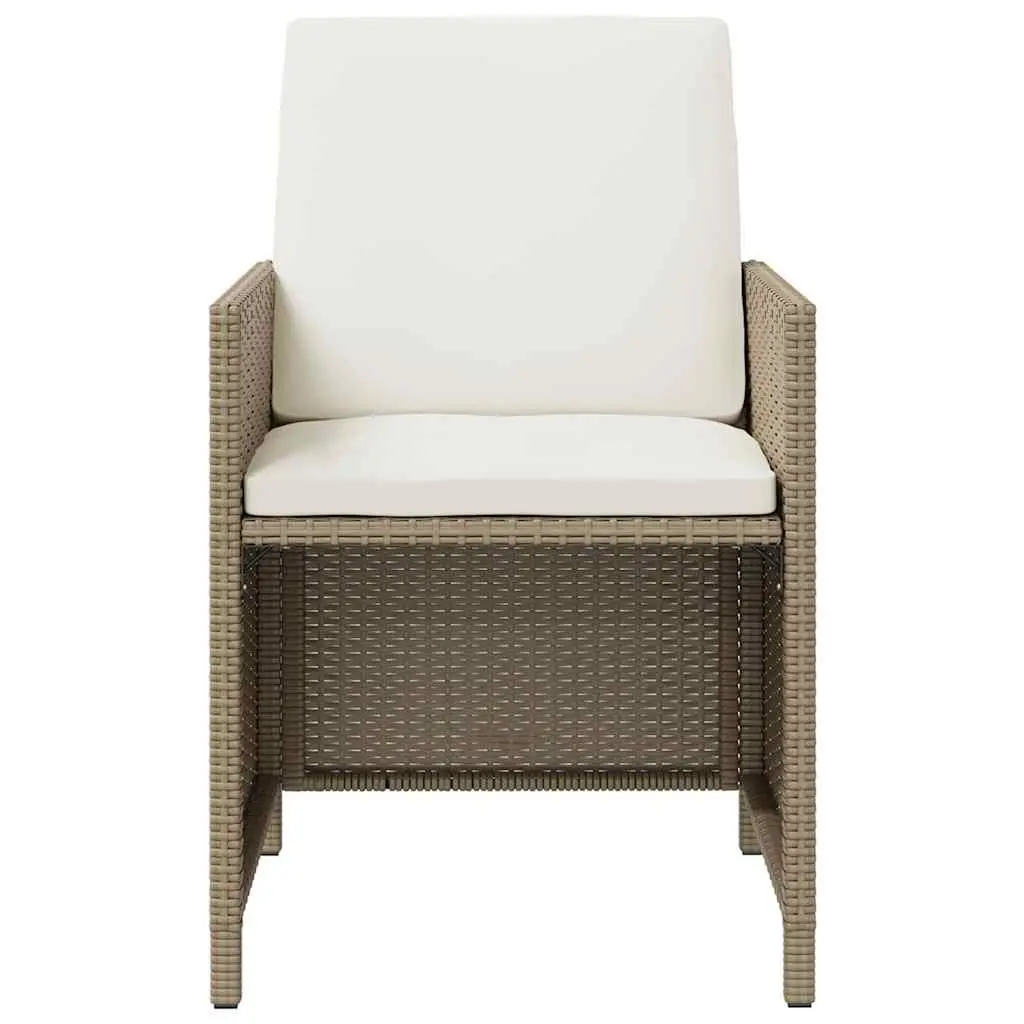 Outdoor Dining Set 9 Piece Garden Furniture PE Rattan Beige with Cushions
