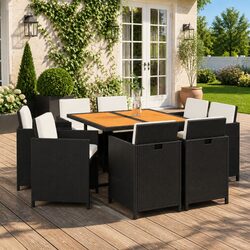 Reliable 9-Piece Dining Set for Outdoor Enjoyment