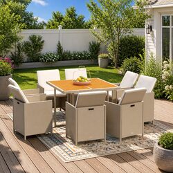 Reliable and Practical 9 Piece Outdoor Dining Set