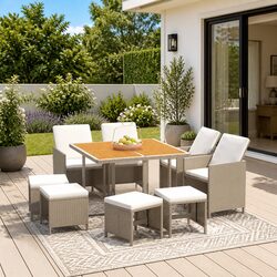 Comfort and Value in a 9-Piece Garden Dining Set