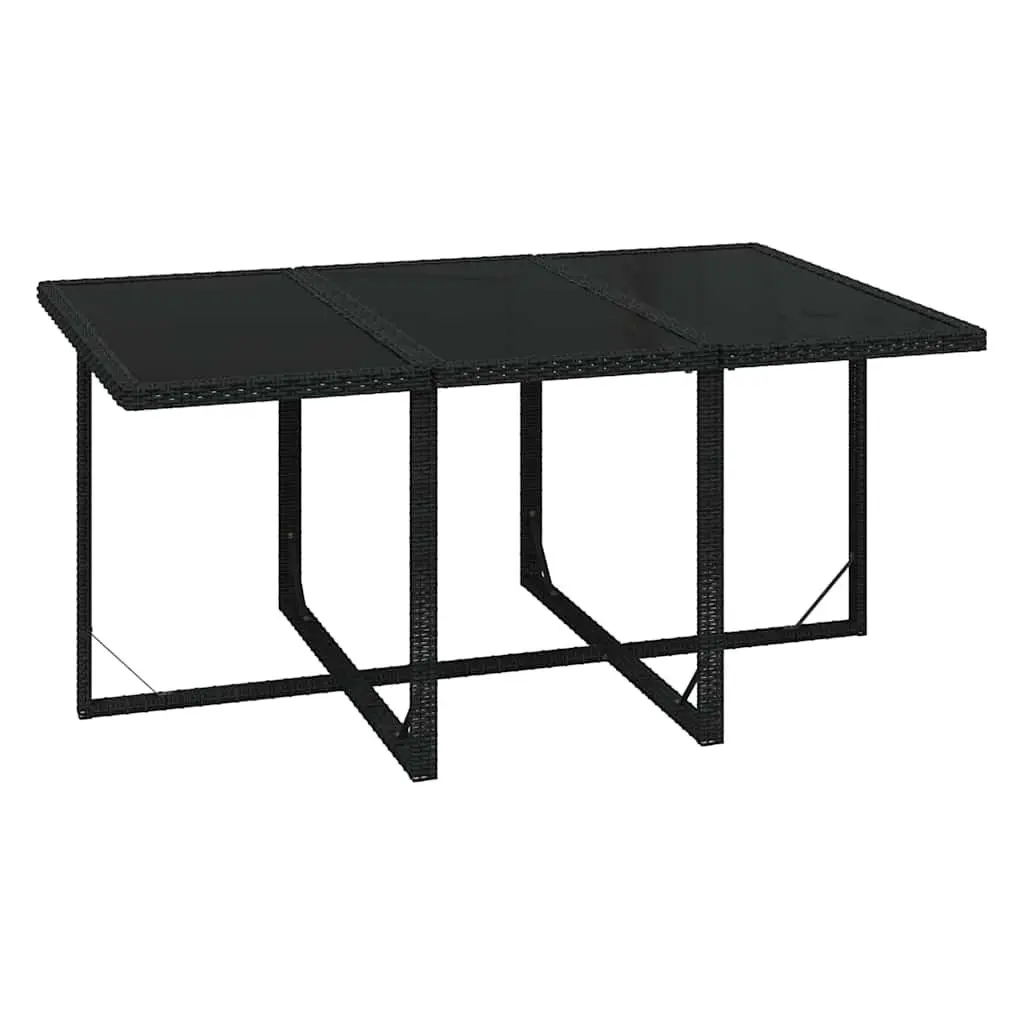 7 Piece Garden Dining Set Outdoor Patio Furniture Cushions Black