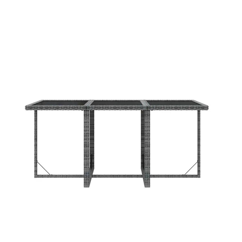 Outdoor Rattan Dining Set 7 Piece Grey Cushions Garden Furniture