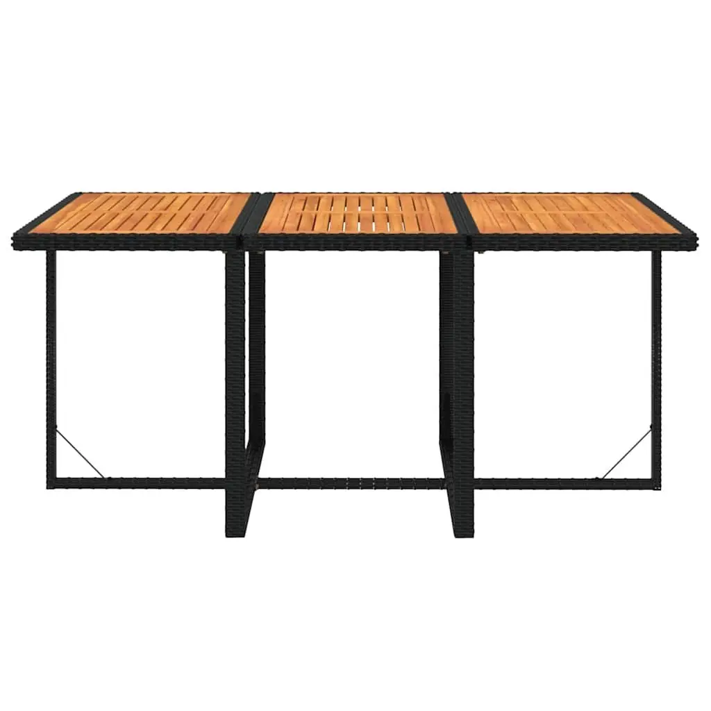 7 Piece Outdoor Garden Dining Set with Cushions PE Rattan Black Patio Furniture
