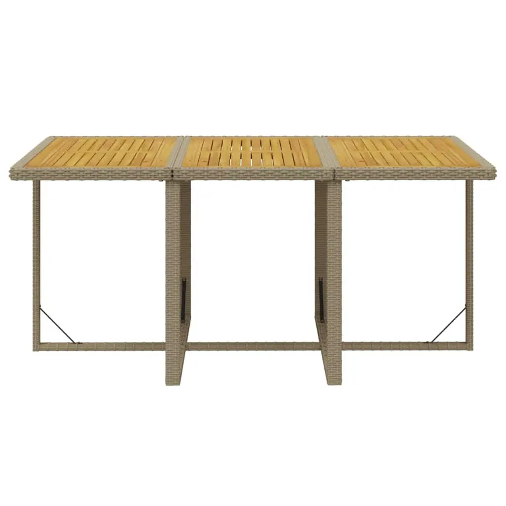 Outdoor Furniture Set 7 Piece Dining Table and Chairs PE Rattan Beige