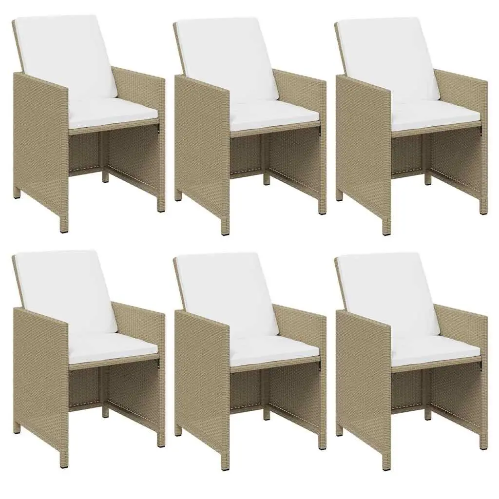 Outdoor Dining Set 11 Piece Garden Furniture PE Rattan Beige Patio Table