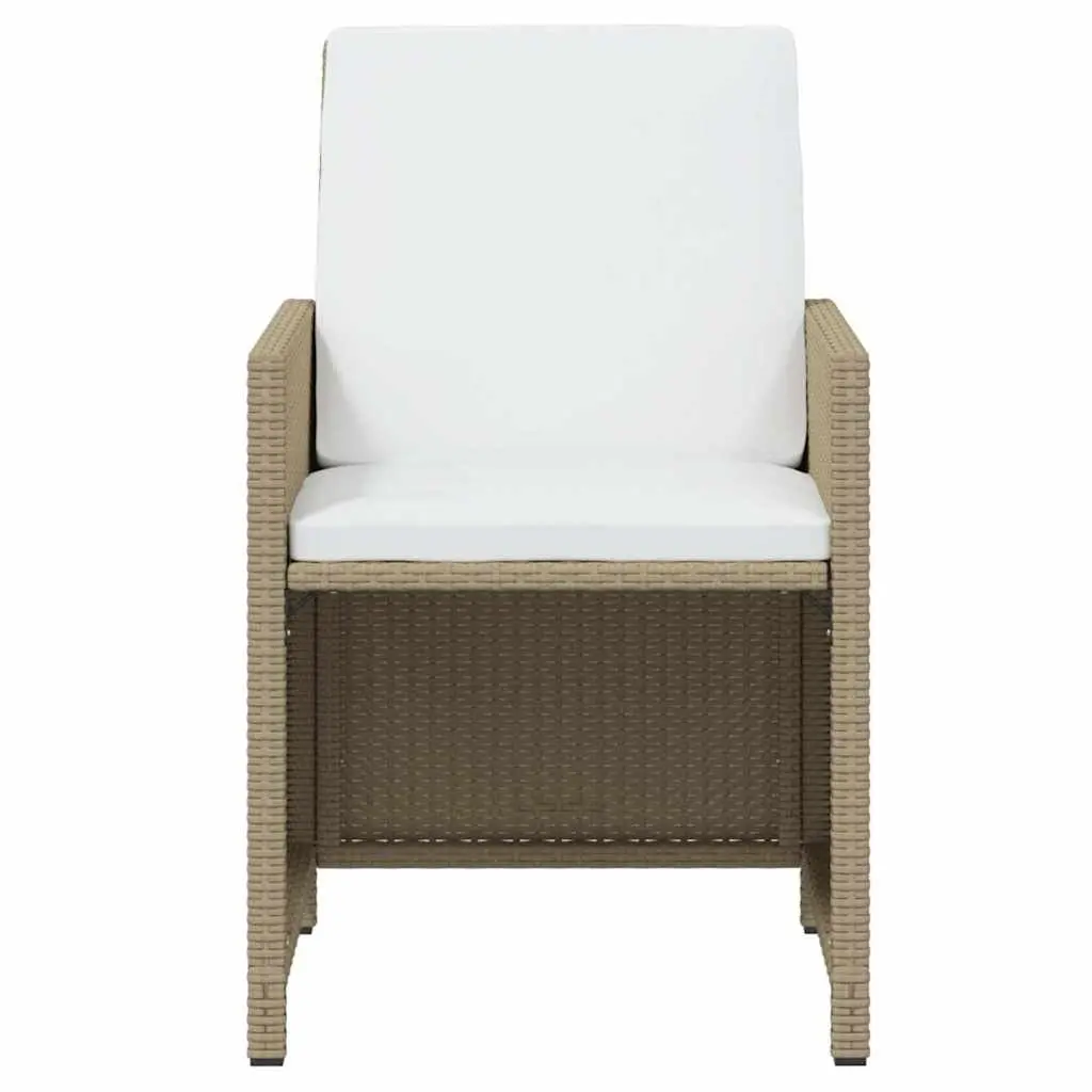 Outdoor Dining Set 11 Piece Garden Furniture PE Rattan Beige Patio Table