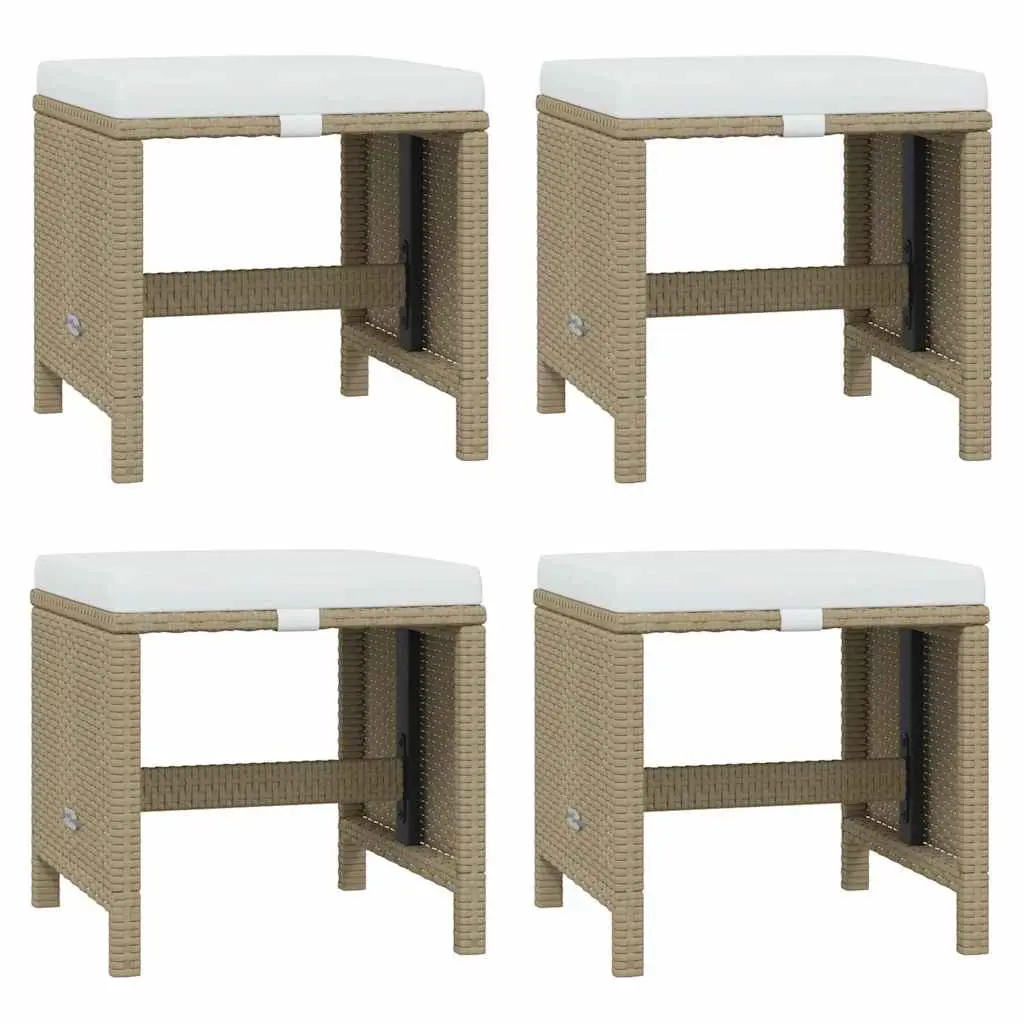 Outdoor Dining Set 11 Piece Garden Furniture PE Rattan Beige Patio Table