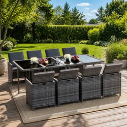 Value-Driven 9 Piece Grey Garden Dining Set