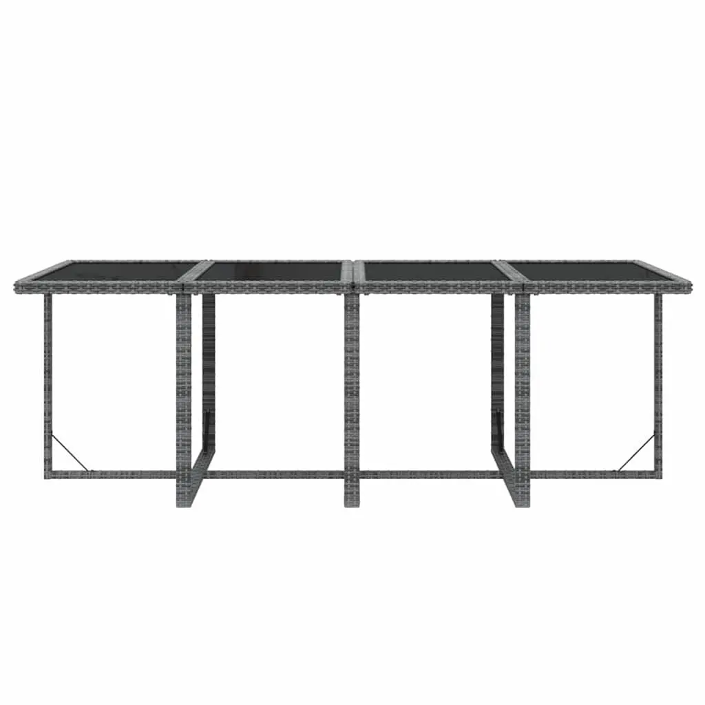 Outdoor Furniture Set 9 Piece Grey PE Rattan Dining Collection with Cushions for Garden and Patio