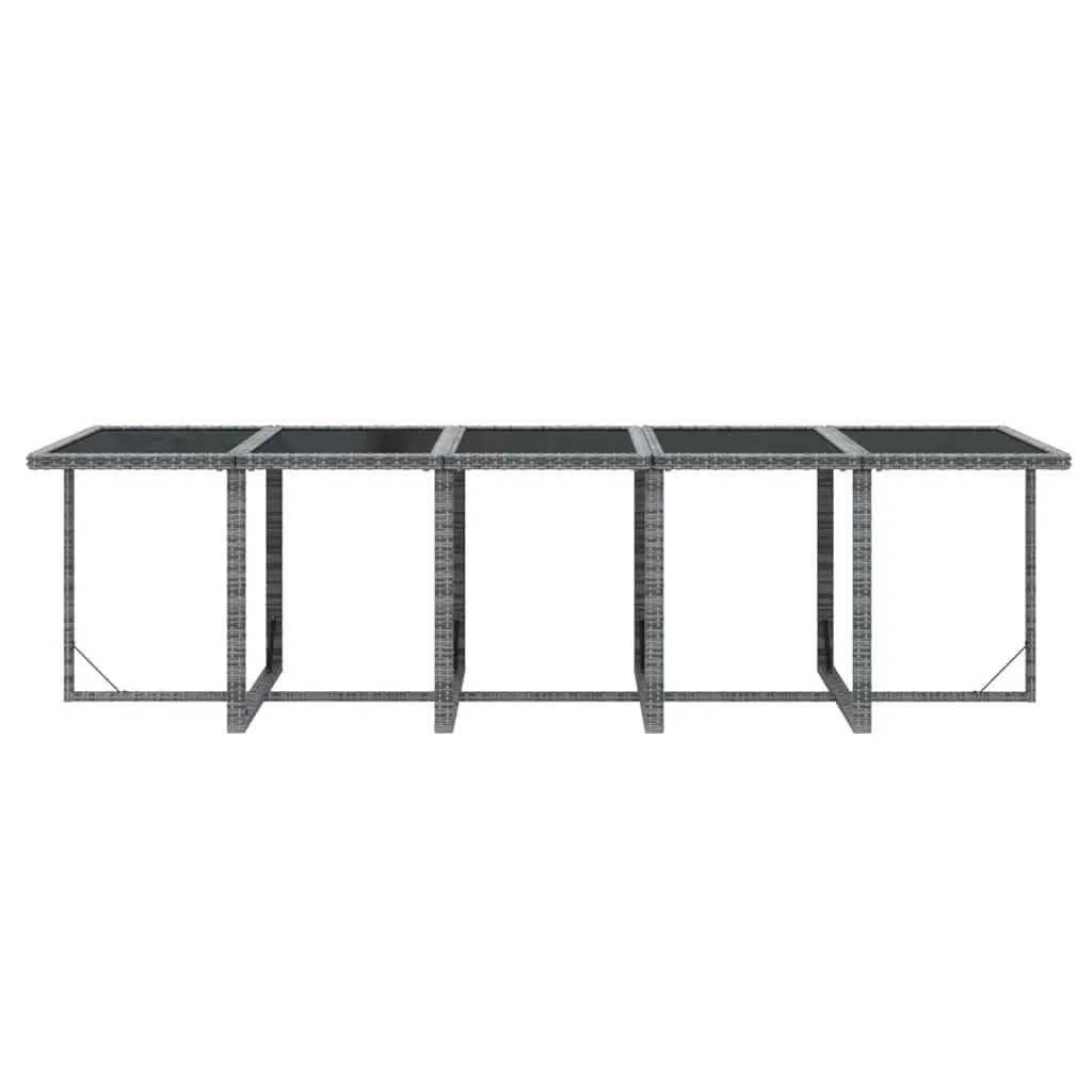 Outdoor Patio Furniture Set 11 Piece Grey Garden Dining with Cushions PE Rattan