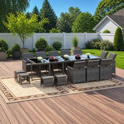 Reliable 15 Piece Garden Dining Set with Cushions