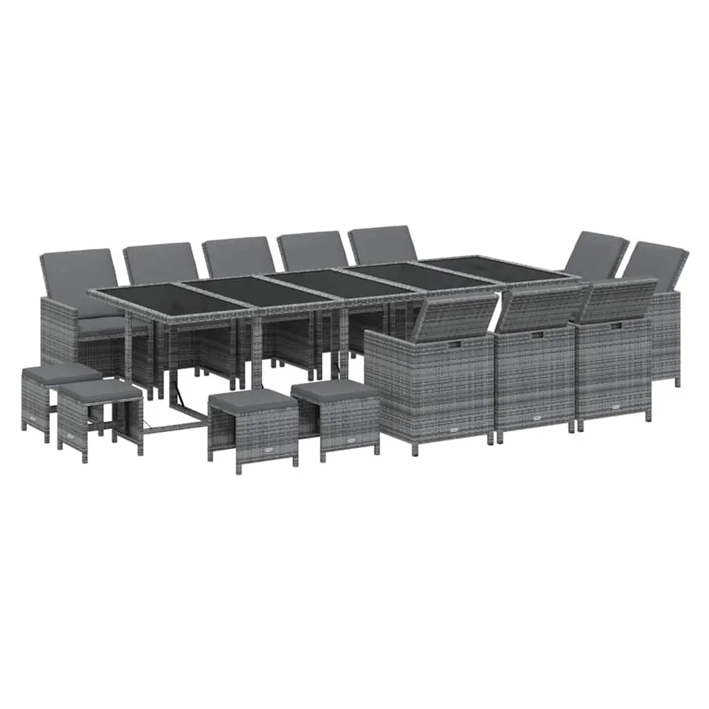 15 Piece Garden Dining Set with Cushions