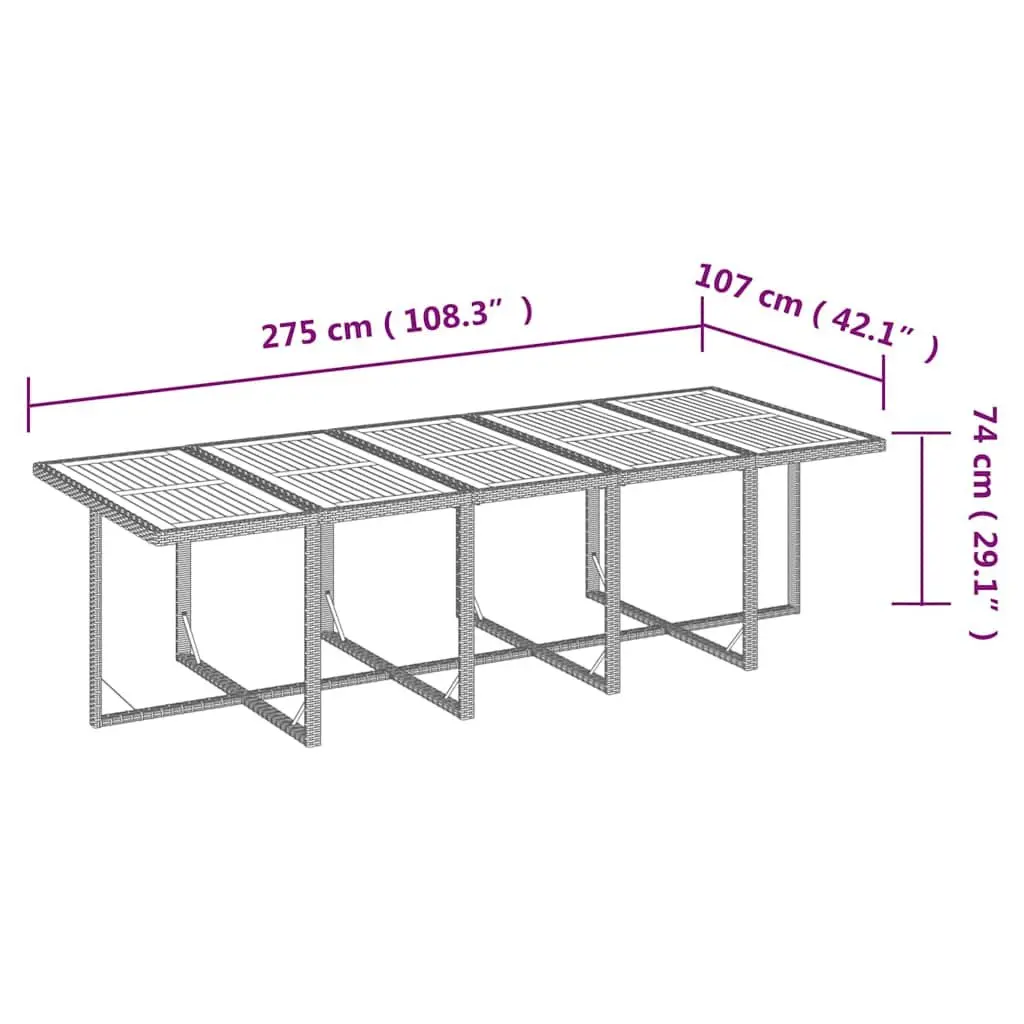 Outdoor Dining Set 11 Piece Garden Furniture PE Rattan Black