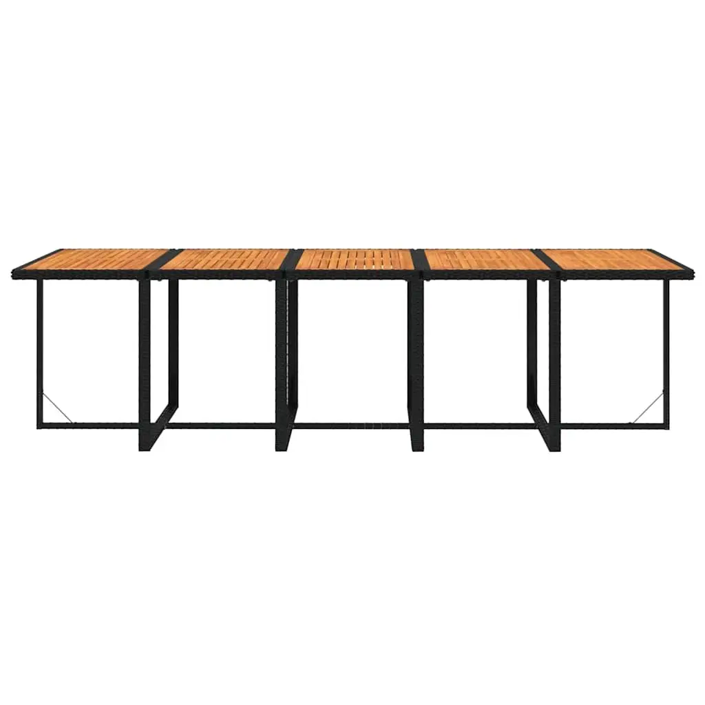 Garden Dining Set 15 Piece Outdoor Furniture PE Rattan Black
