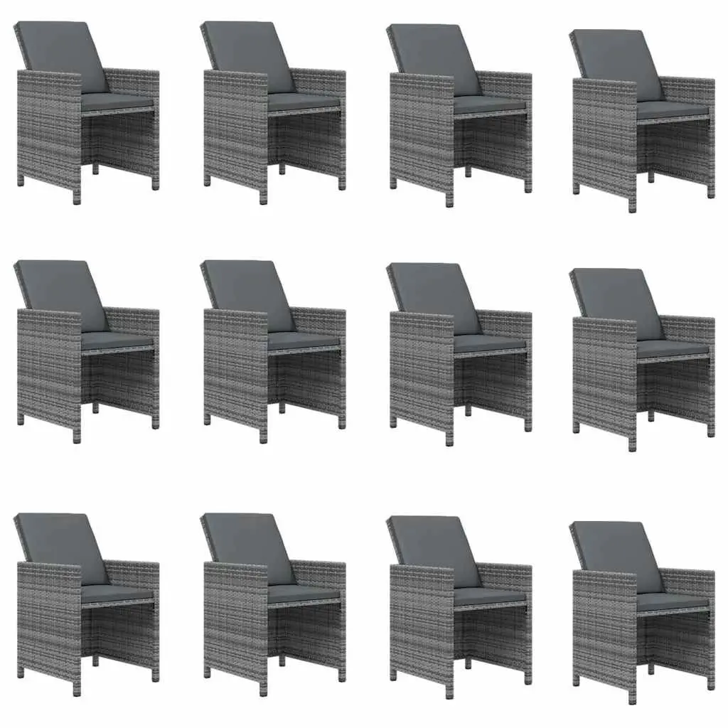 Poly Rattan Garden Dining Set 13 Pieces Outdoor Furniture Grey