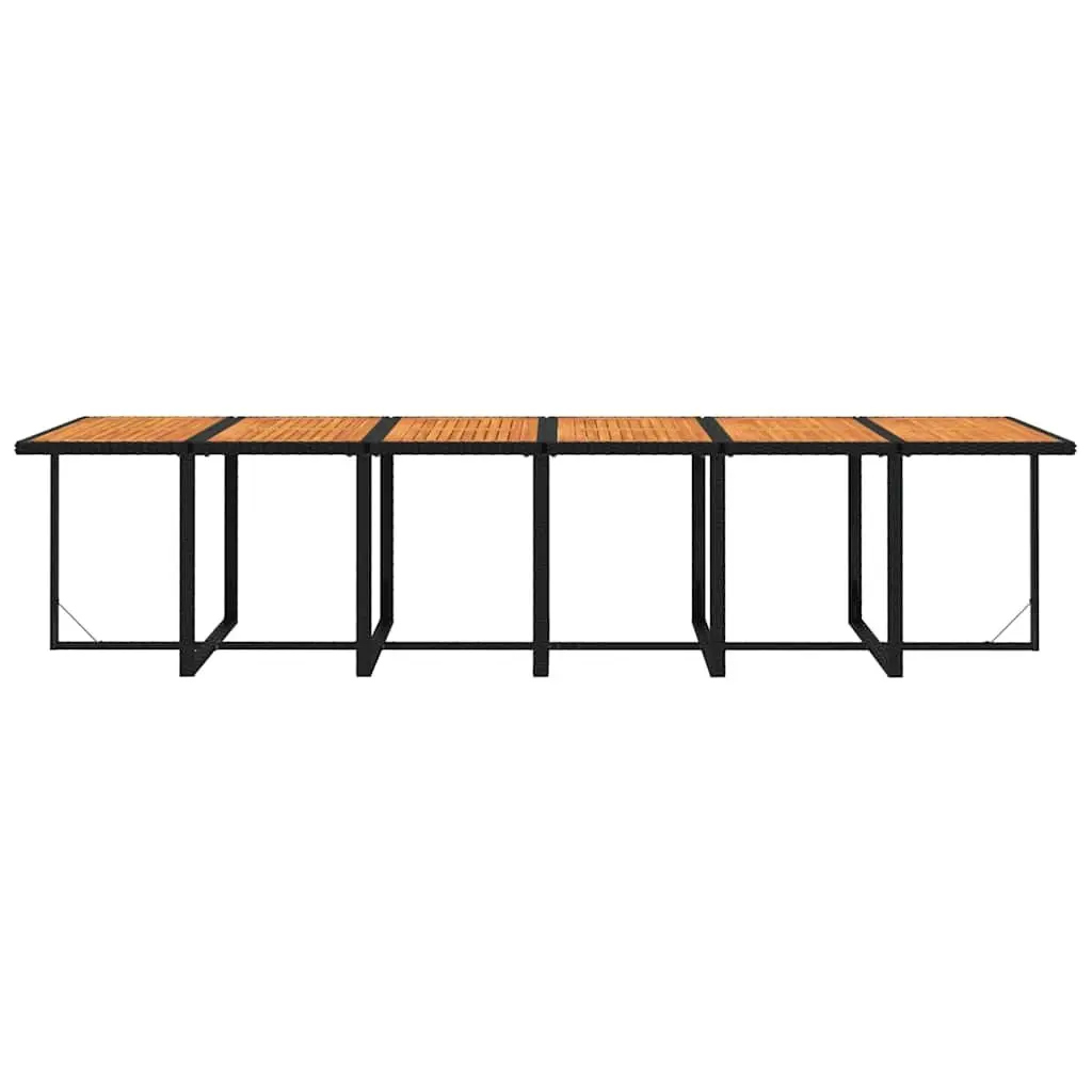 Garden Dining Set 17 Piece Outdoor Furniture Poly Rattan Cushions Black