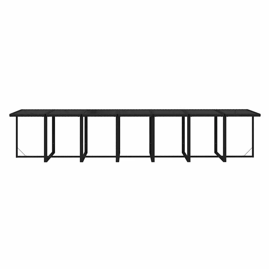 Garden Dining Set 15 Piece Outdoor Furniture Poly Rattan Black with Cushions