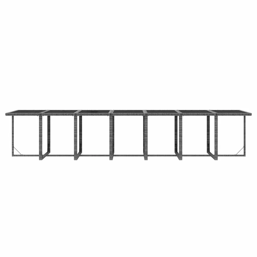 Garden Dining Set 19 Piece Outdoor Furniture Poly Rattan Cushions Grey