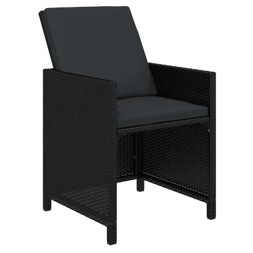 Outdoor Dining Set 21 Piece Garden Furniture Black Poly Rattan Table Chairs