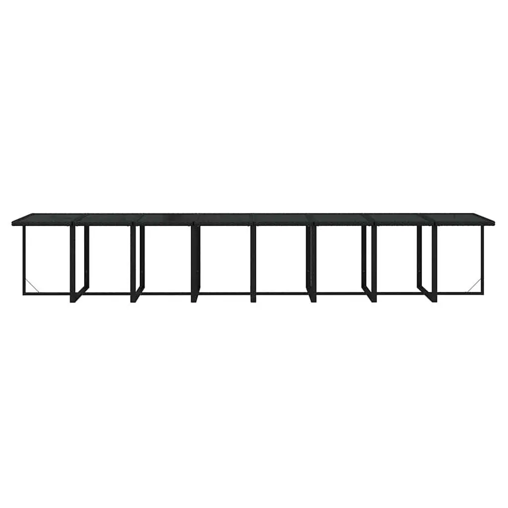 Outdoor Dining Set 21 Piece Garden Furniture Black Poly Rattan Table Chairs
