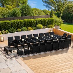 Value-Focused 21-Piece Outdoor Dining Set in Black