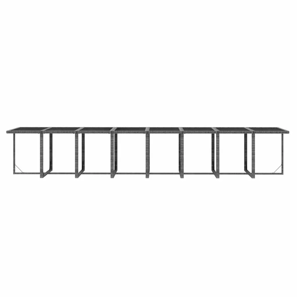 Outdoor Dining Set 21 Piece Garden Furniture Grey Poly Rattan with Cushions