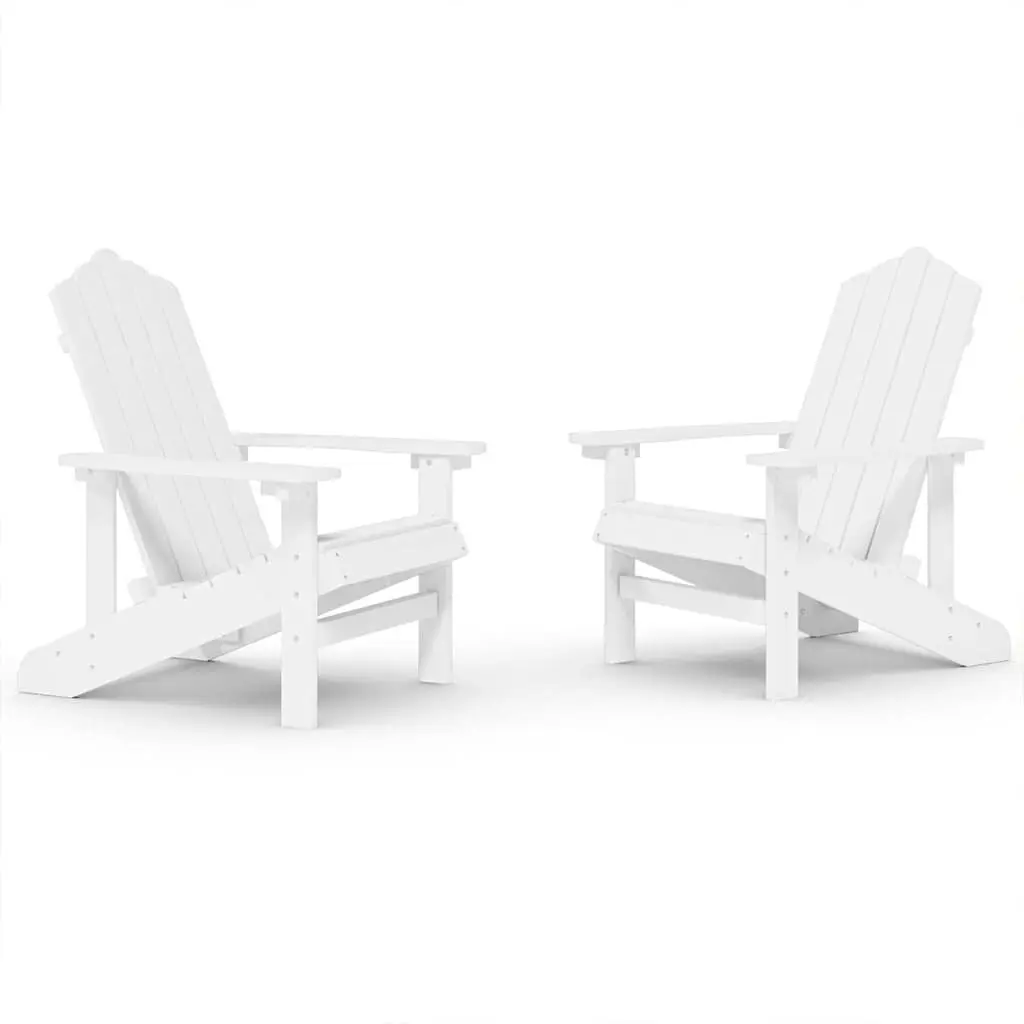 Adirondack Chairs Outdoor Seating Weather Resistant 2 Piece Set White