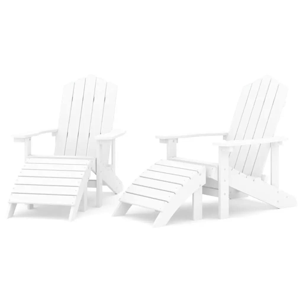 White Adirondack Chairs with Footstools