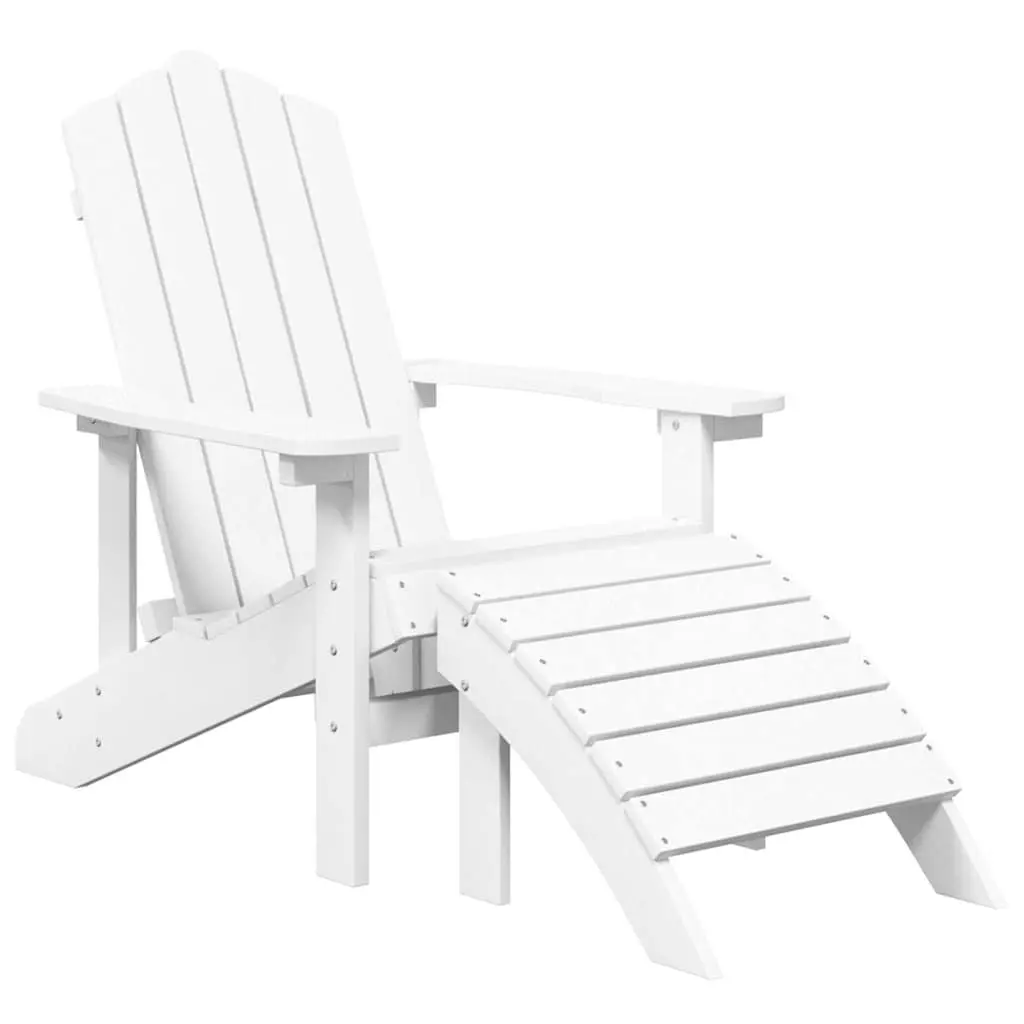 White Adirondack Chairs with Footstools