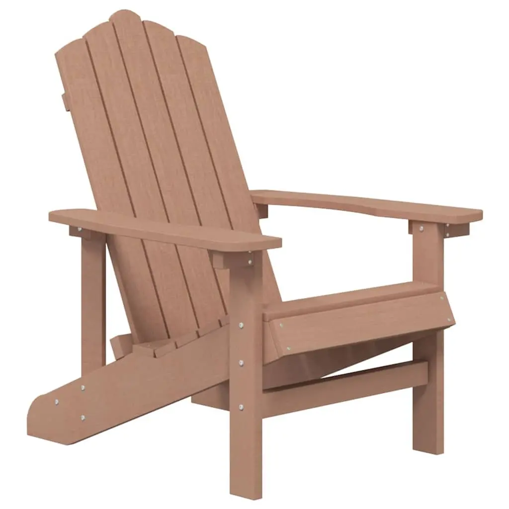 Adirondack Chair with Table Outdoor Seating Brown HDPE Weather Resistant