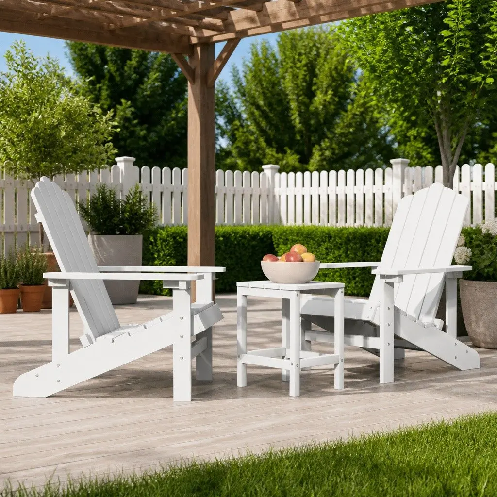 Outdoor Adirondack Chair Set with Side Table