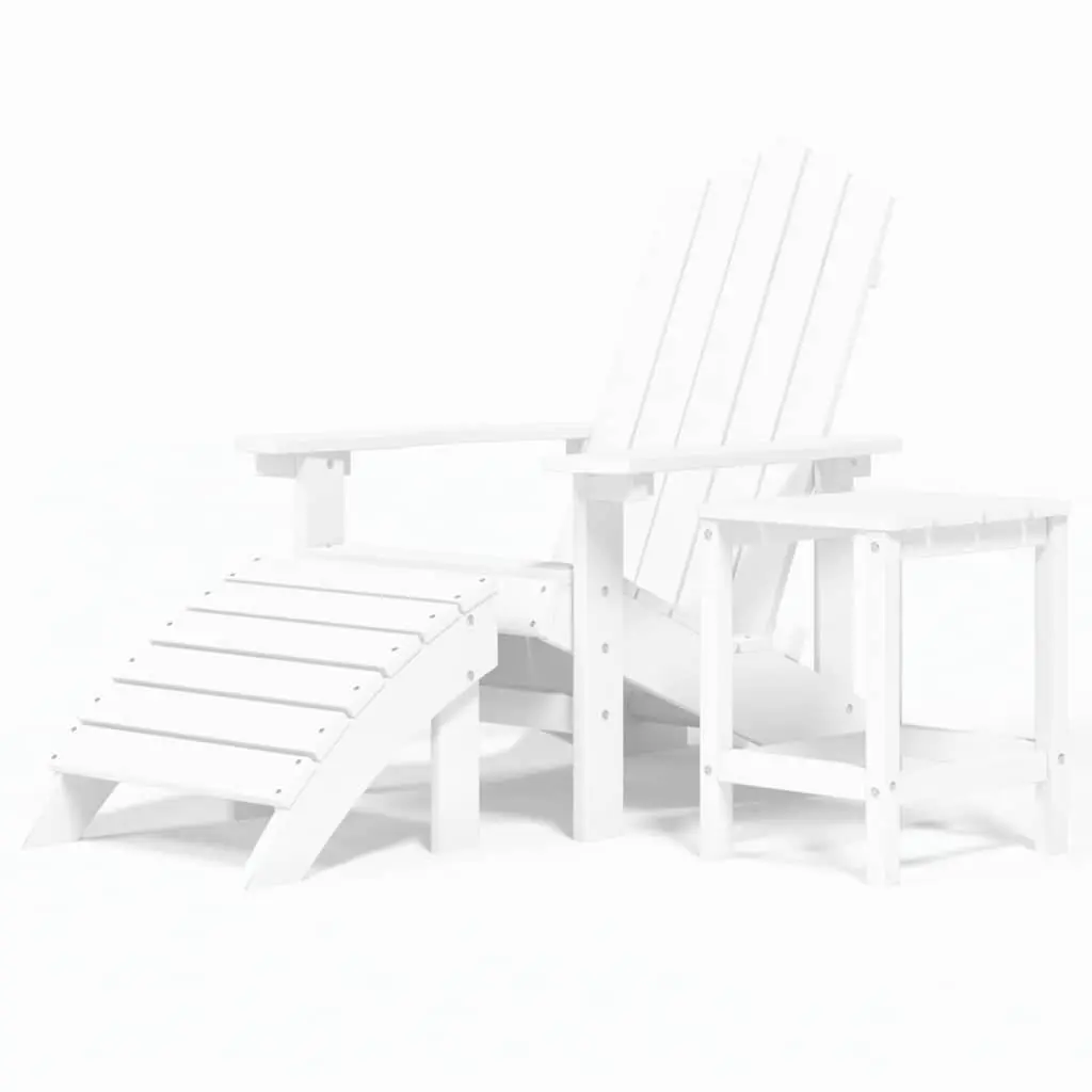Adirondack Chair Footstool Side Table Outdoor Garden Patio Furniture White