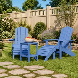 Reliable Adirondack Chairs with Footstools and Table