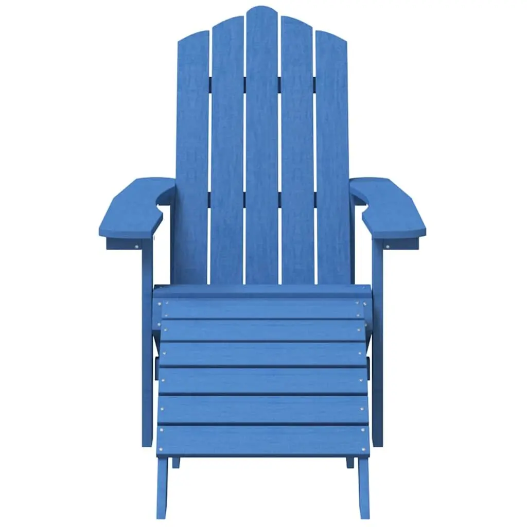 Adirondack Chairs with Footstools and Side Table for Outdoor Relaxation Blue 2 Piece