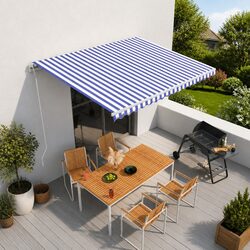 Reliable Automatic Retractable Awning 400x300 cm in Blue White