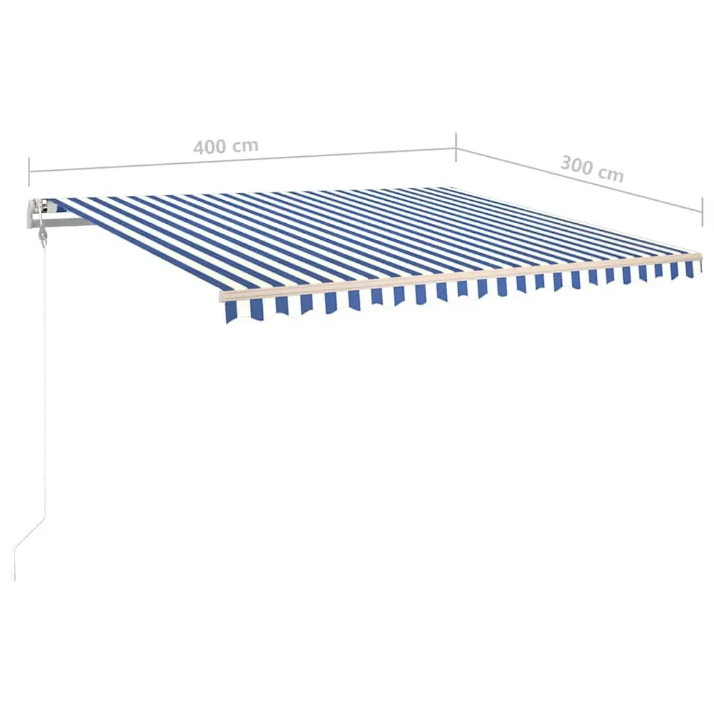 Automatic Retractable Awning Sun Shade 400x300 cm Blue White