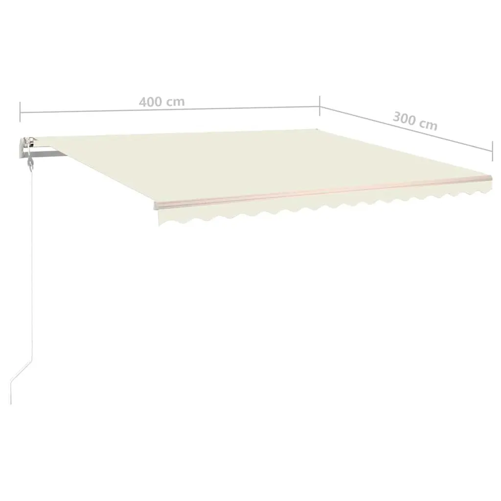 Automatic Retractable Awning Outdoor Sunshade 400x300 cm Cream