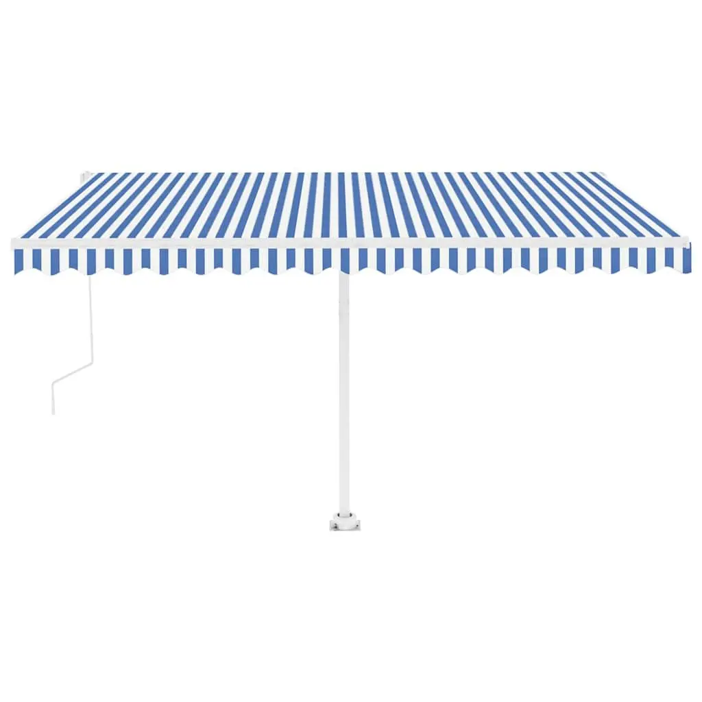 Freestanding Automatic Retractable Awning Sun Shade 400x300cm Blue