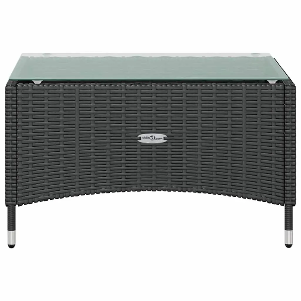 Outdoor Lounge Set 8 Piece Garden Furniture Poly Rattan Cushions Black