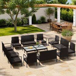 Comfortable 16 Piece Garden Lounge Set with Removable Covers
