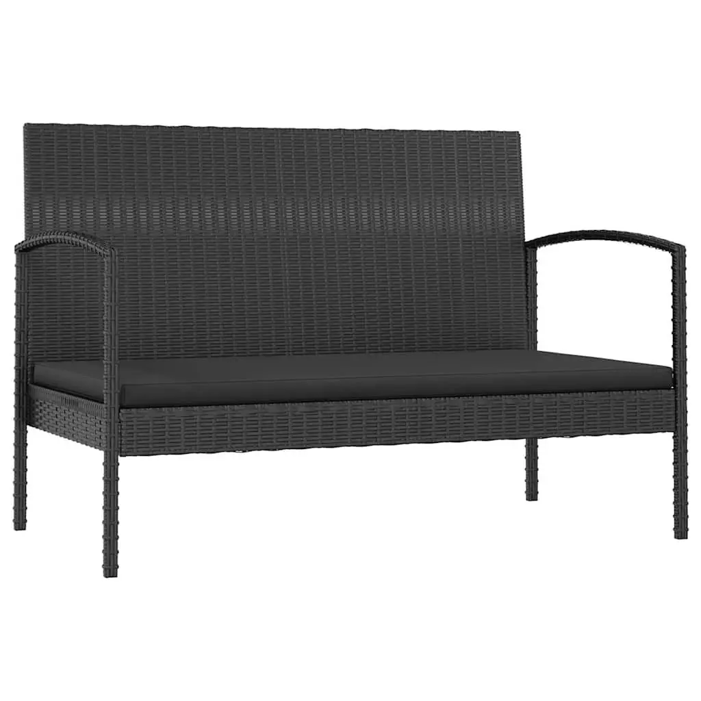 16 Piece Poly Rattan Garden Lounge Set Outdoor Furniture Patio Cushions Black