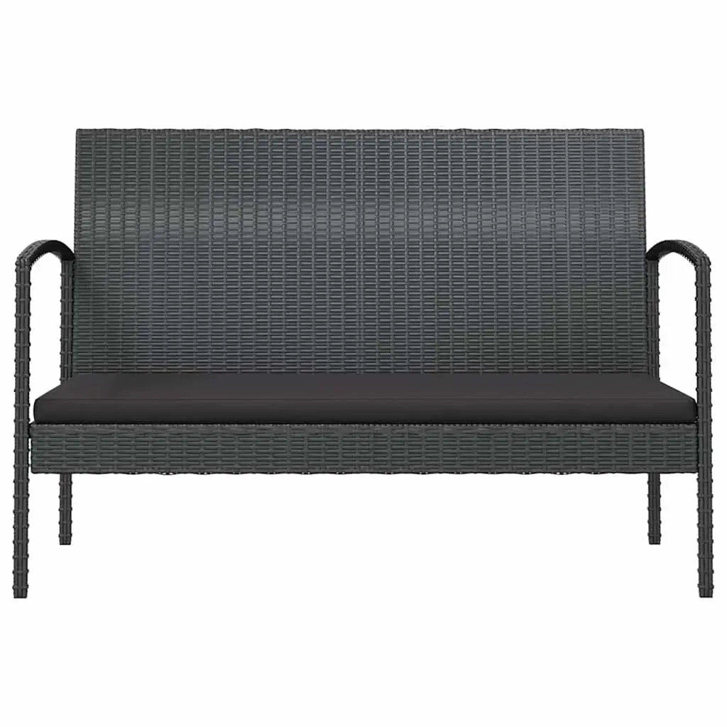 16 Piece Poly Rattan Garden Lounge Set Outdoor Furniture Patio Cushions Black
