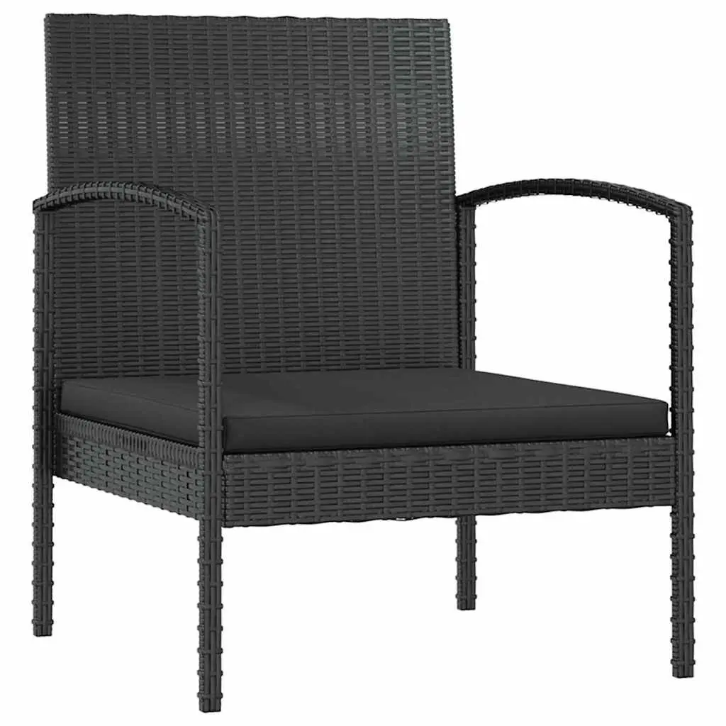 16 Piece Poly Rattan Garden Lounge Set Outdoor Furniture Patio Cushions Black