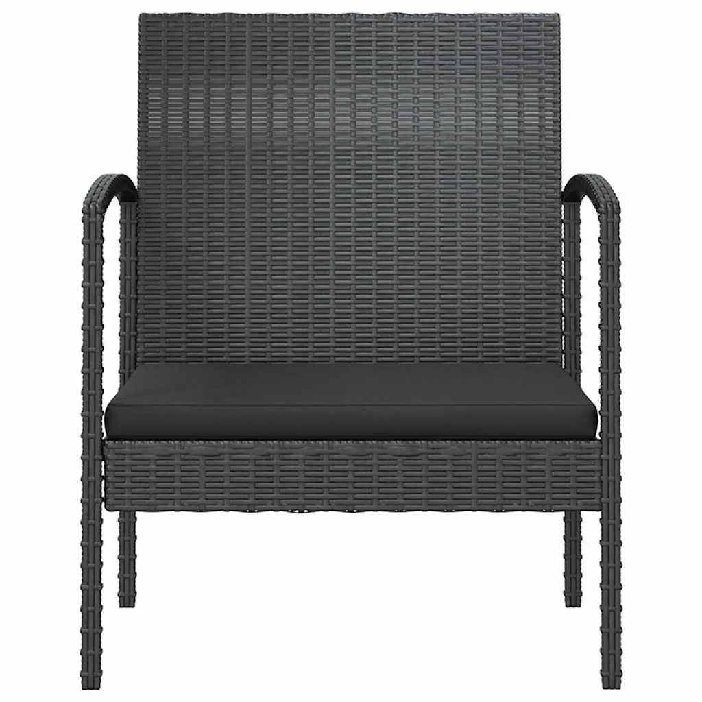 16 Piece Poly Rattan Garden Lounge Set Outdoor Furniture Patio Cushions Black