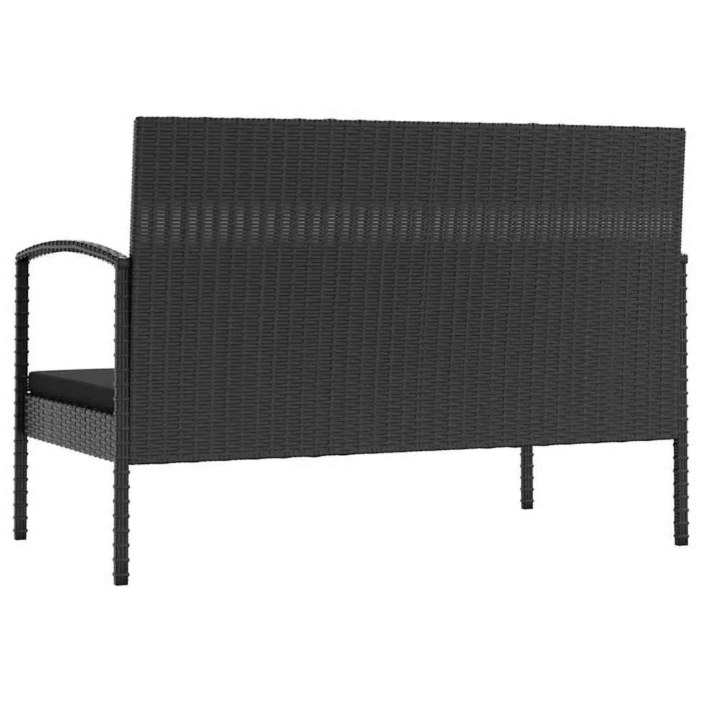 16 Piece Poly Rattan Garden Lounge Set Outdoor Furniture Patio Cushions Black
